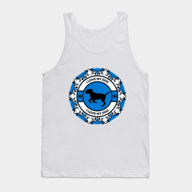 Royal Blue I Love My Dog Tank Top by Designs_by_KC